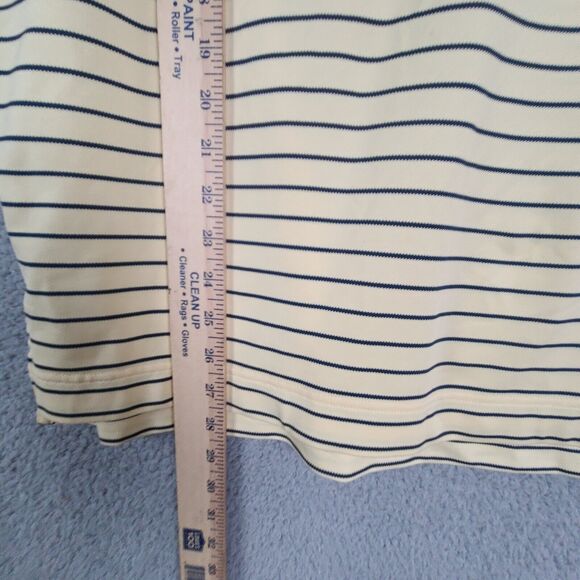 Footjoy Men's Yellow With Navy Blue Striped Golf Polo Shirt Size M - Picture 6 of 6